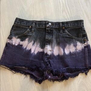 Wrangler Denim Tie-Dye Black and Purple Women's Shorts